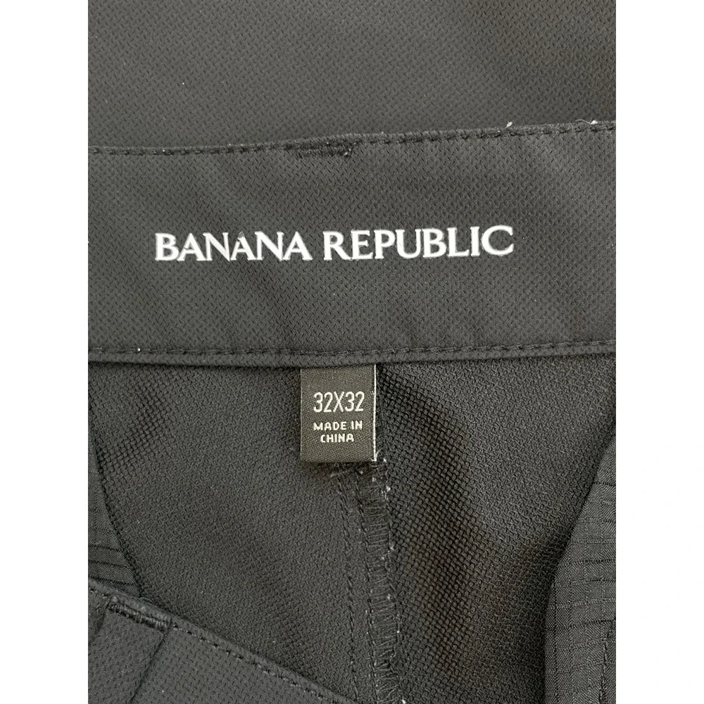 Banana Republic Pants Mens 32 x 32 Black Performance Flat Front Slim Fit Golf